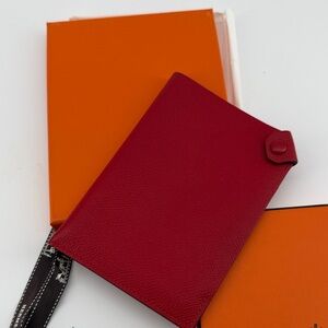 Hermes Red Leather Passport Hilder